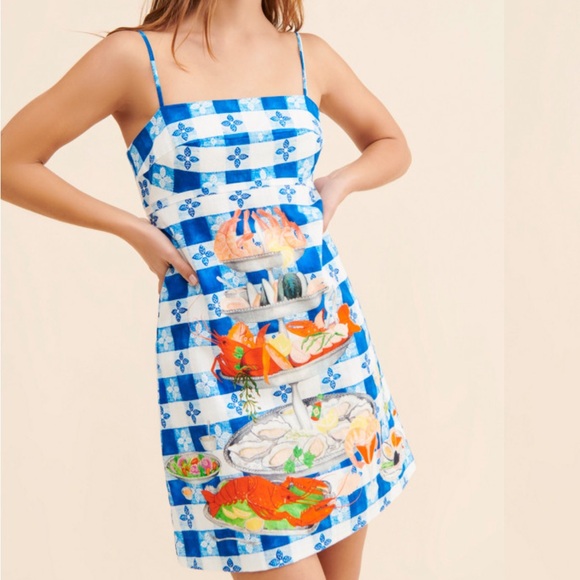 Rachel Antonoff Gwen Seafood Tower Mini Dress Size 4 - Picture 4 of 7